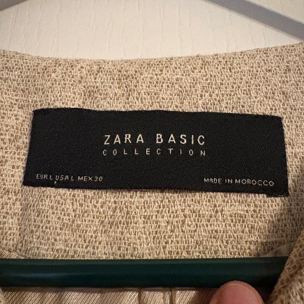 Zara Basic Collection Beige Front Zip Flecked Fro… - image 5